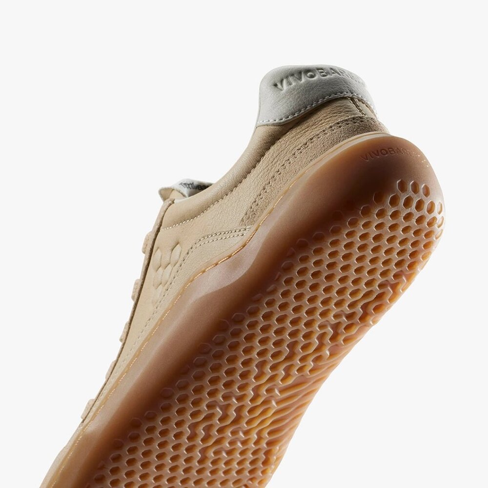 Vivobarefoot Womens Gobi II Premium Leather Sneaker in Desert Sand - Picture 11 of 12